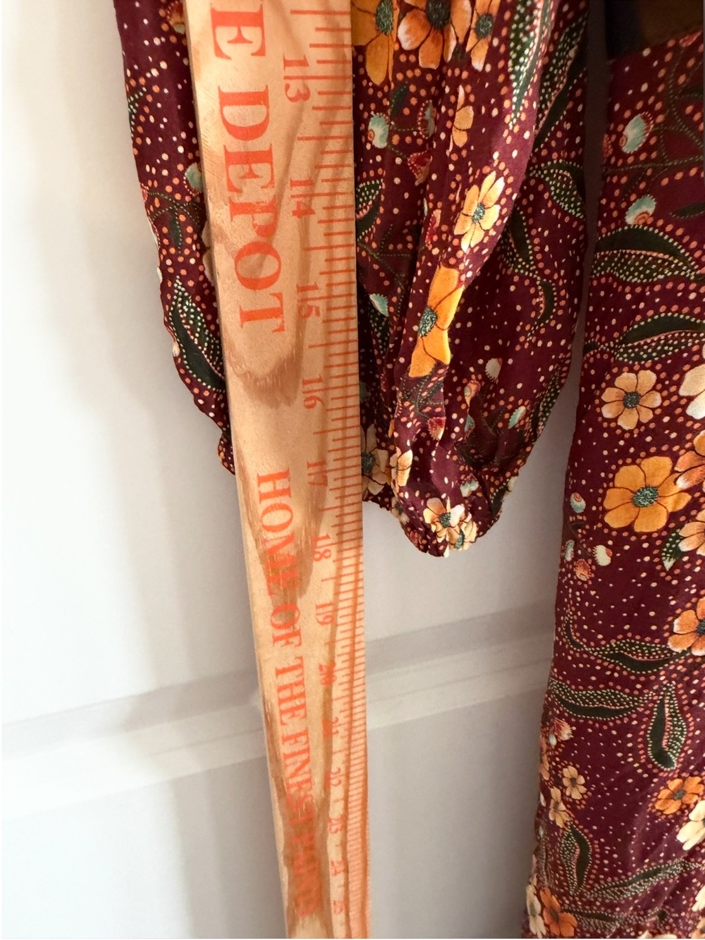 FARM Rio Burgundy Floral Maxi Wrap Dress with Multicolor Striped Trim - Picture 13 of 16